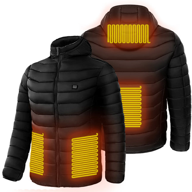 Blazing Men's Heated Puffer Jacket 9Heat Zones for All Day Warmth GetGadgets