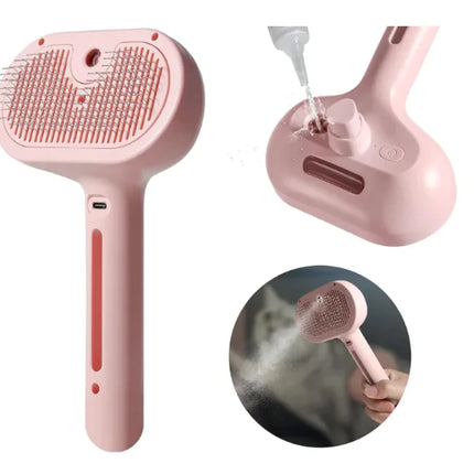 Amazing Pet Hair Spray Brush With Water Tank Boosts Grooming