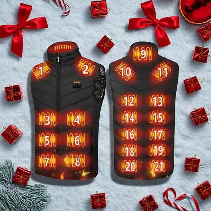 27 Zone Heated Vest USB Self Heating Winter Jacket Outdoors GetGadgets