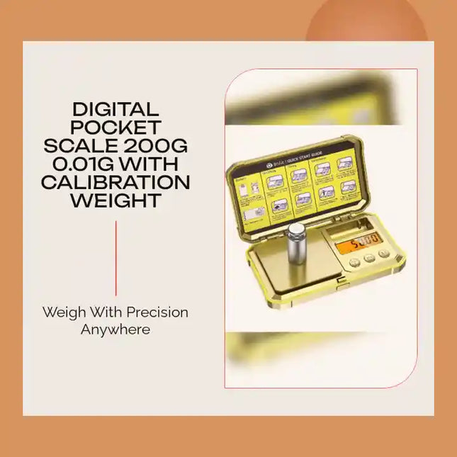 Digital Pocket Scale 200g 0.01g with Calibration Weight by@Outfy