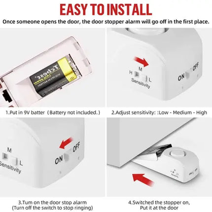 5 Pack Portable Anti Theft Door Stop Alarm For Home Security - GetGadgets