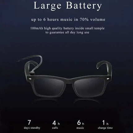 Wireless Bluetooth 5.0 Stereo Smart Glasses Earphones Sunglasses With Microphone - GetGadgets