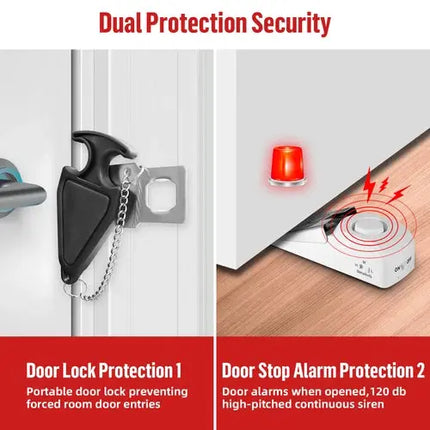 5 Pack Portable Anti Theft Door Stop Alarm For Home Security - GetGadgets