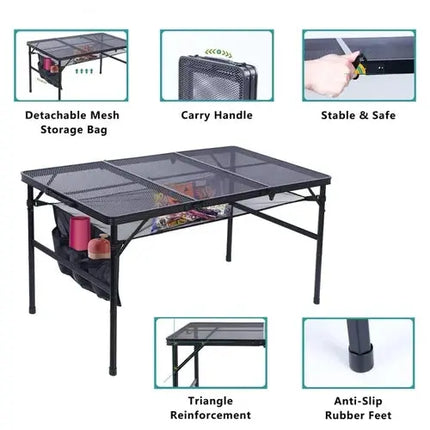 Powerful Portable Folding Table 3Ft Aluminum For Picnics - GetGadgets