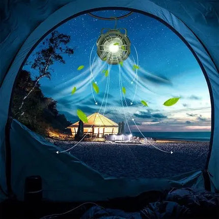Ultimate 2 In 1 Tent Light And Fan With Remote Control For Camp Comfort Anywhere Anytime - GetGadgets
