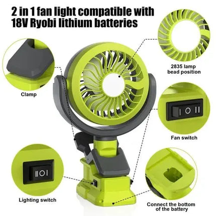 Adventurous Portable Camping Fan With LED Light Cools Fast - GetGadgets