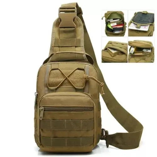Rugged Molle Sling Backpack Water Resistant Outdoors Ready - GetGadgets
