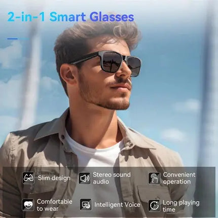 Men Bluetooth Glasses With Open Ear Audio And UV Protection - GetGadgets