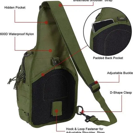 Rugged Tactical Sling Bag Waterproof MOLLE Keeps Gear Ready - GetGadgets