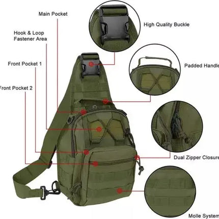 Rugged Tactical Sling Bag Waterproof MOLLE Keeps Gear Ready - GetGadgets