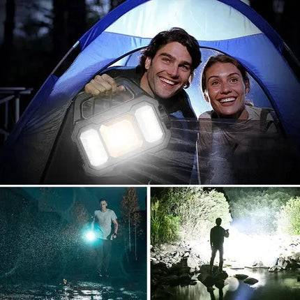 Powerful Solar LED Flashlight With Dual Light Sources For Camping USB Rechargeable Delivers Reliable Outdoor Lighting - GetGadgets