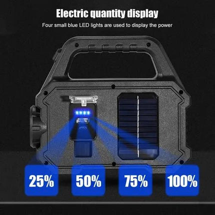 Powerful Solar LED Flashlight With Dual Light Sources For Camping USB Rechargeable Delivers Reliable Outdoor Lighting - GetGadgets
