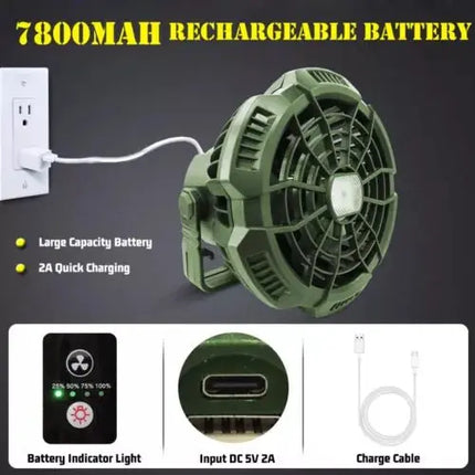 Ultimate 2 In 1 Tent Light And Fan With Remote Control For Camp Comfort Anywhere Anytime - GetGadgets