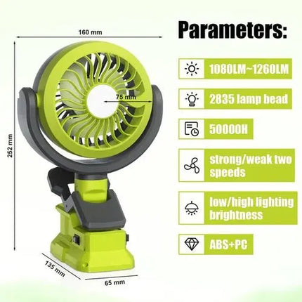 Adventurous Portable Camping Fan With LED Light Cools Fast - GetGadgets