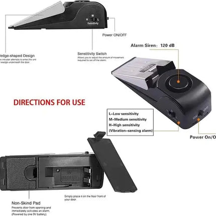 5 Pack Portable Anti Theft Door Stop Alarm For Home Security - GetGadgets