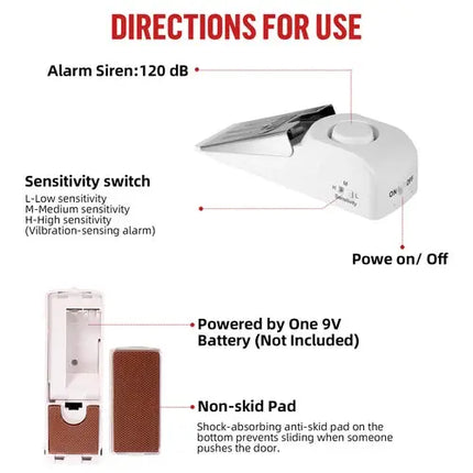 5 Pack Portable Anti Theft Door Stop Alarm For Home Security - GetGadgets